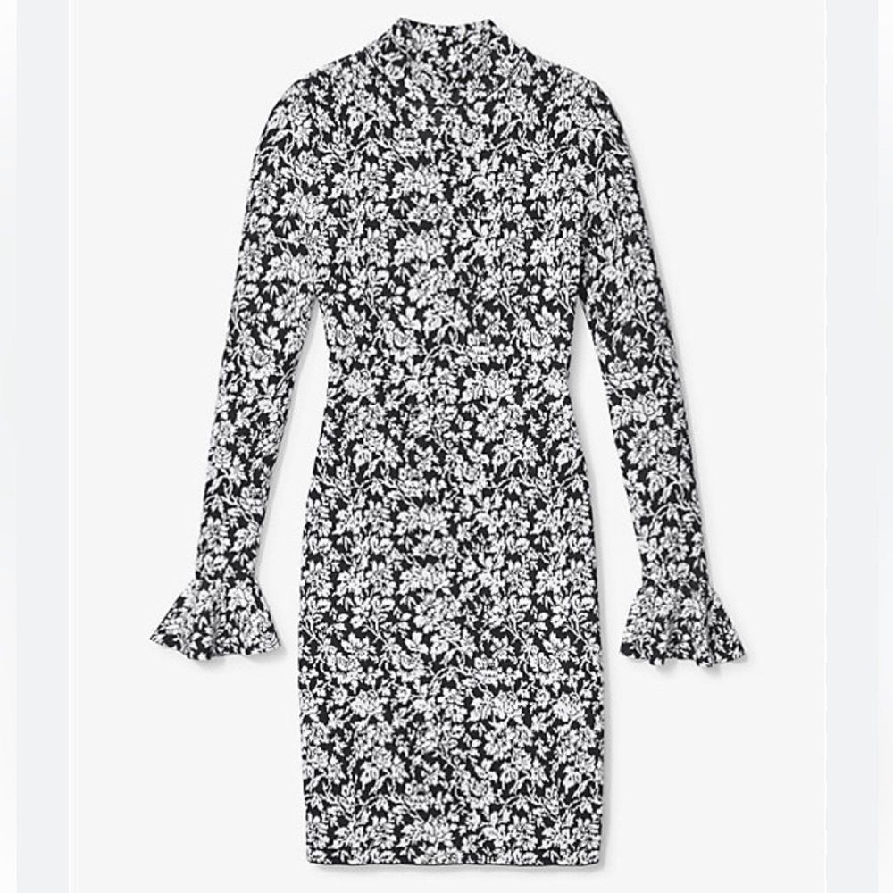 MICHAEL MICHAEL KORS Floral-Print Bell-Sleeve Dress